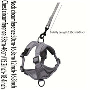 Extra Large Striped Tactical Cat Harness with Quick-Release Buckles and Polyester Material