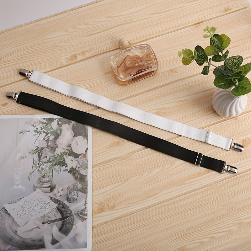 White Adjustable Bed Sheet Clips Set of 4 Non-Slip Sofa Bedding Grippers