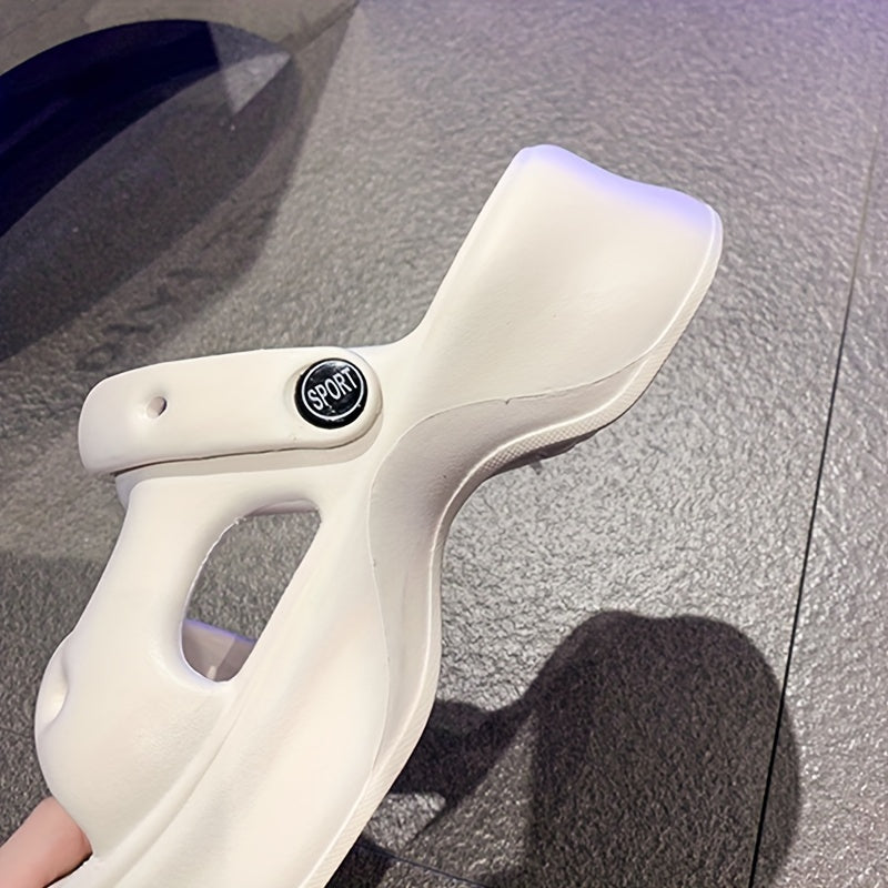 Women’s Platform Slip-On Shoes with Cushioned Sole and Open Toe