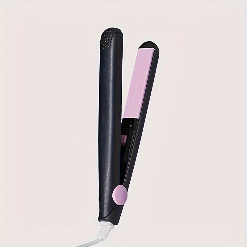 Ceramic Hair Straightener and Curler 2-in-1 Black Purple Anti-Scald 220V-240V