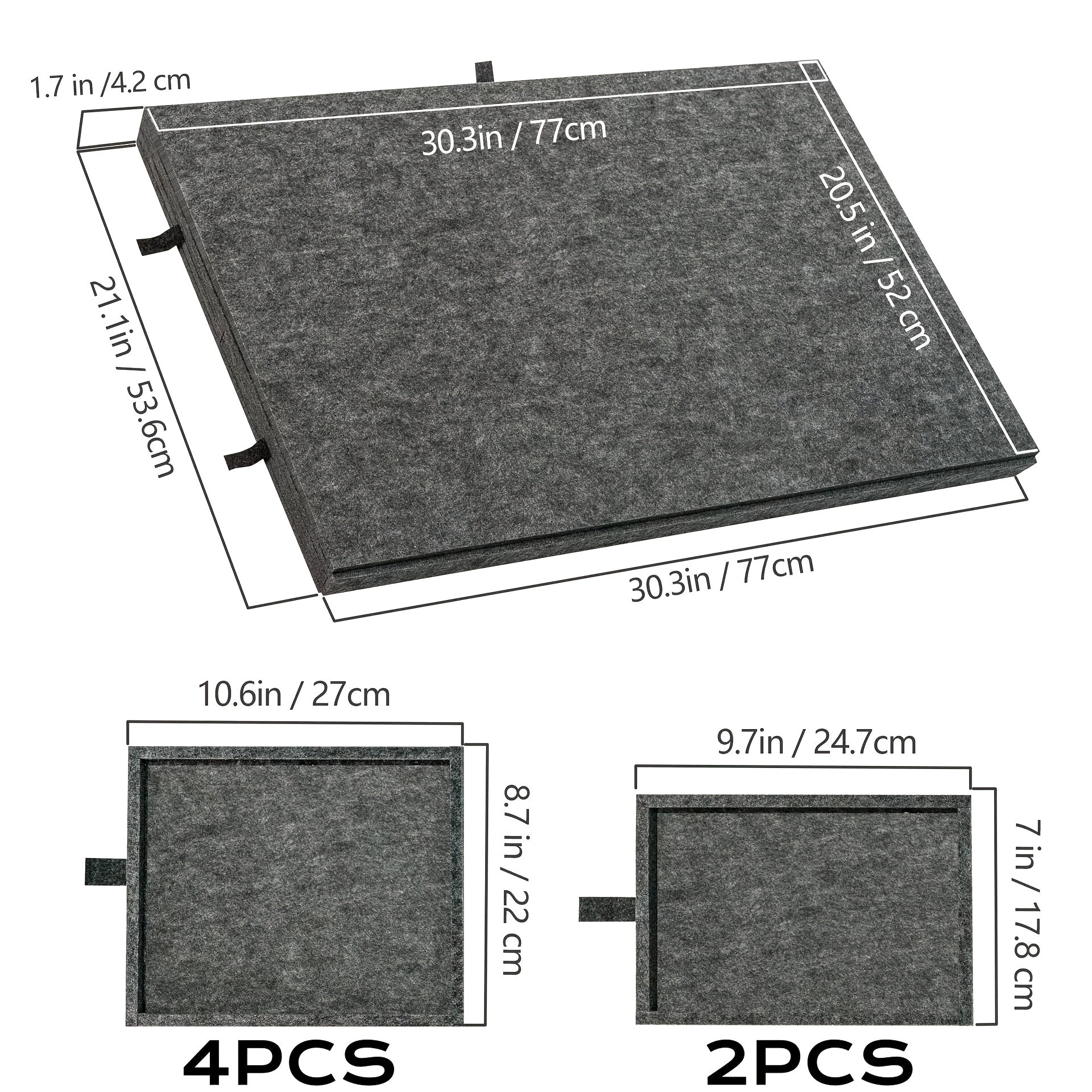Children's Puzzle Table with 6 Drawers Portable Felt Sorting Board Dark Grey Light Grey