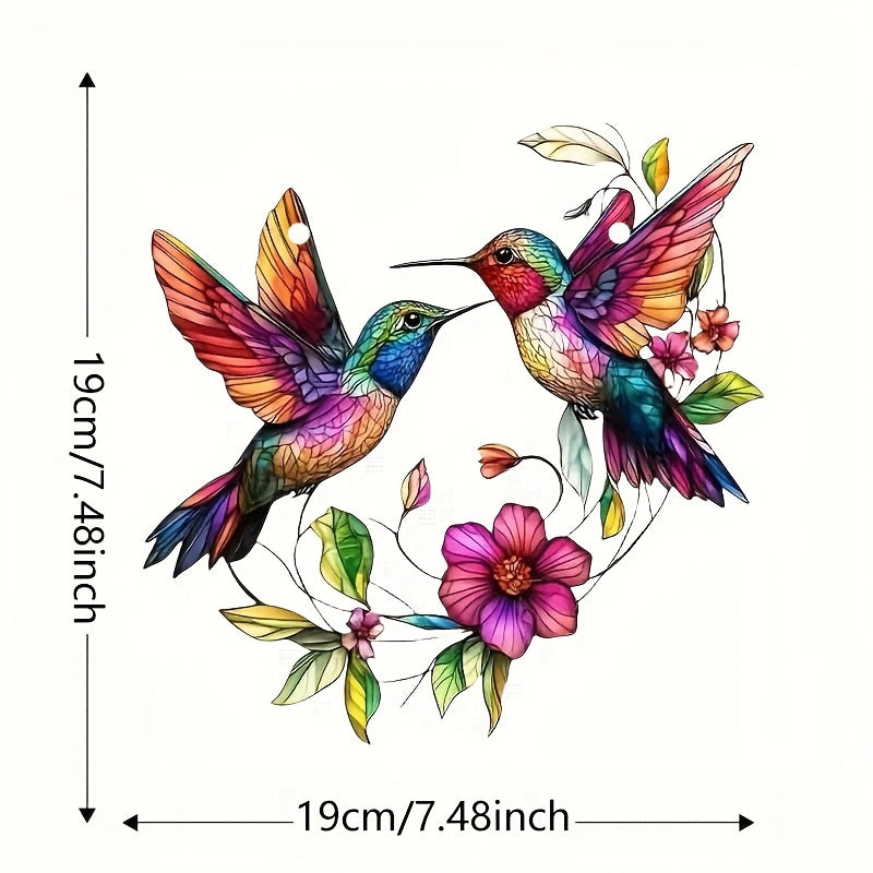 Colorful Hummingbird Suncatcher Acrylic Hanging Decor for Windows Gardens and Patios