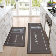 Washable Non-Slip Kitchen Floor Mat with Home Design Durable Polyester Carpet