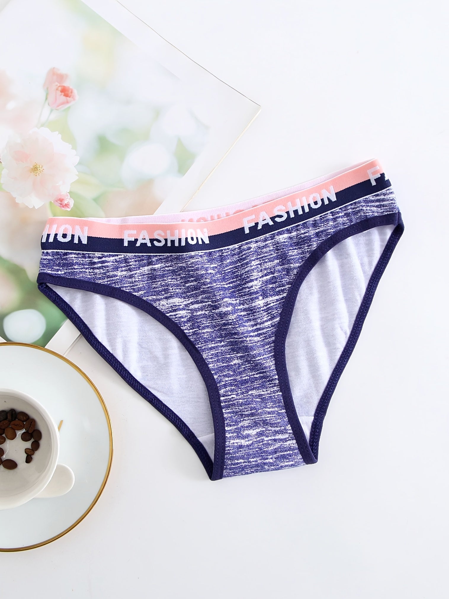 Women's Bikini Panties Low-Rise Breathable Gradient Colors 95% Blend Material