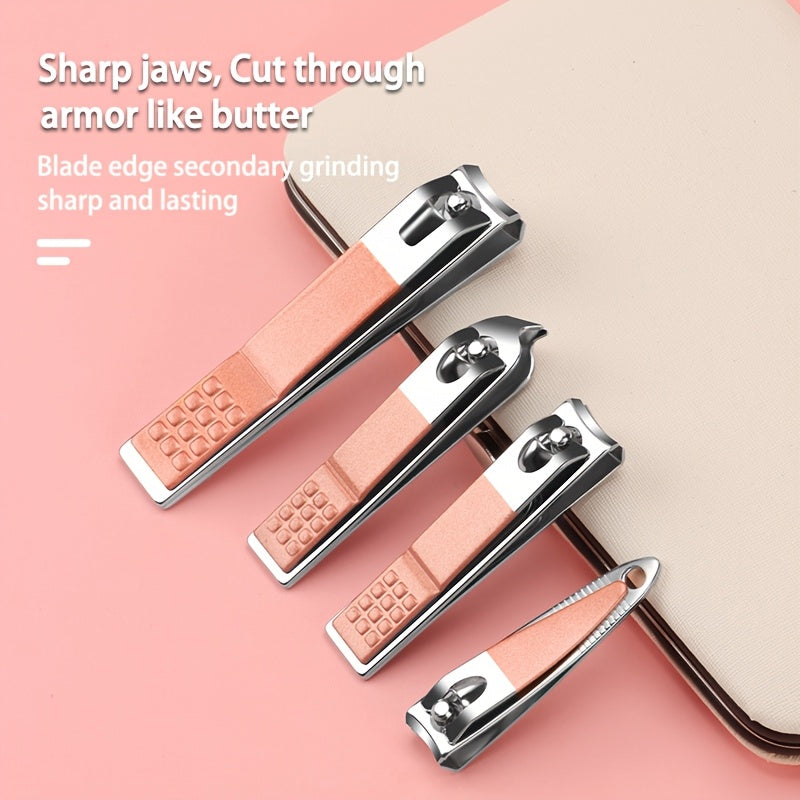 Pink Nail Care Set for Girls with Stainless Steel Tools and Storage Case