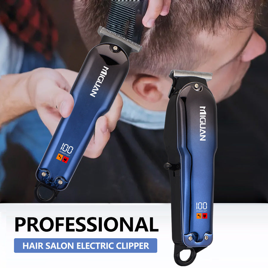 Rechargeable Hair Clipper with Digital Display, 4 Blades, Ergonomic Handle