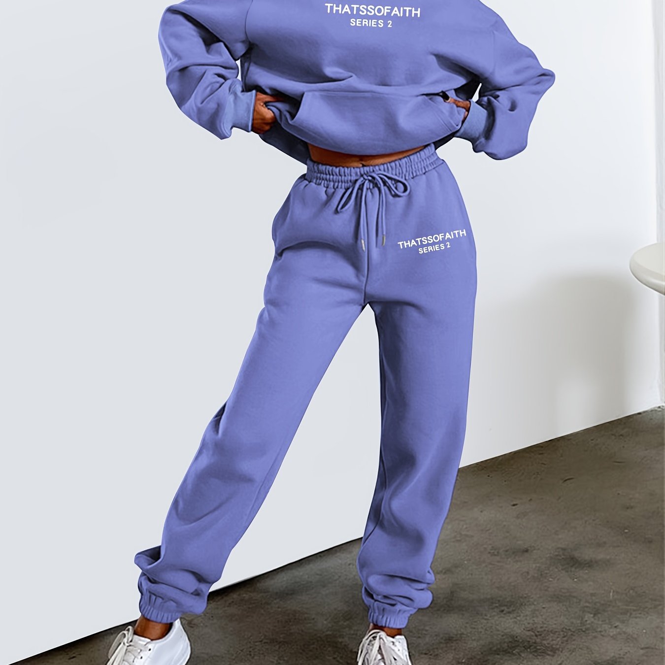 Harflar Printi Tasodifiy Ikki Qismli To'plam - Ayollar Kiyimlari