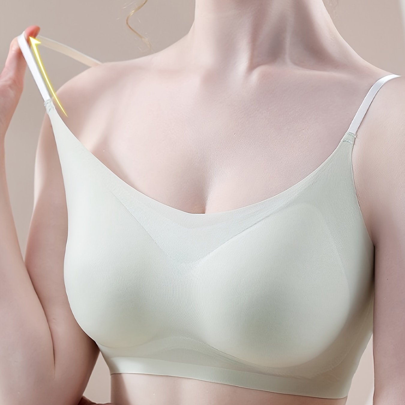 Wireless Cami Bra for Women with Push-Up Full Coverage Removable Pads Nylon Elastane