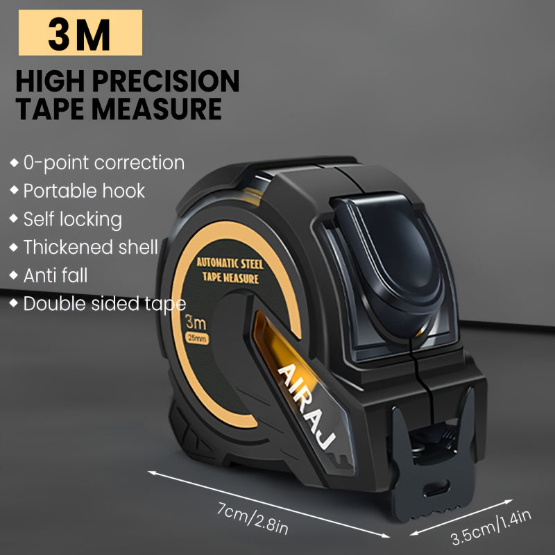 Steel Tape Measure 3m 5m 7.5m 10m Self-Locking Retractable Durable ABS Shell for DIY Construction