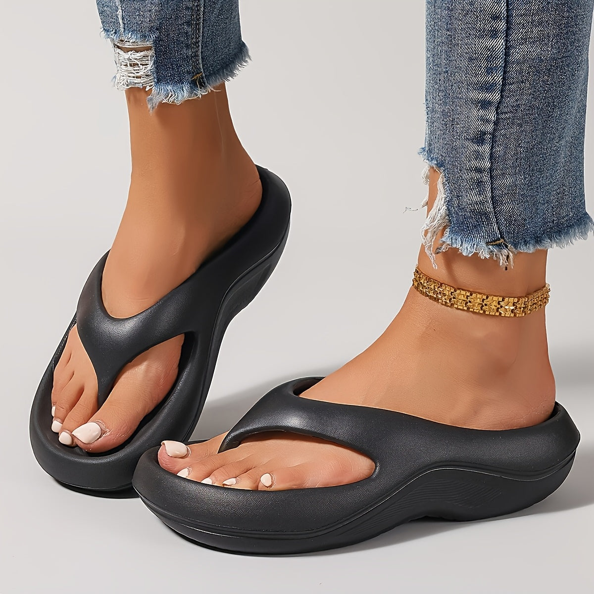 Women's Solid Color EVA Flip-Flops Comfortable All-Season Sandals