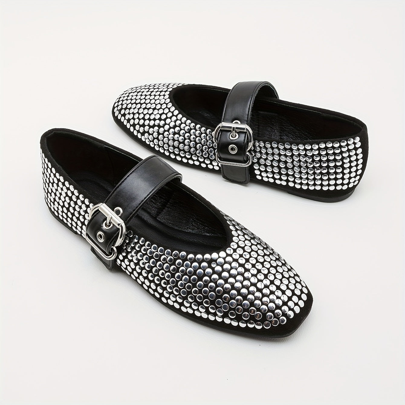 Women's Flats Sequin Square Toe Slip-On Casual and Dress Shoes