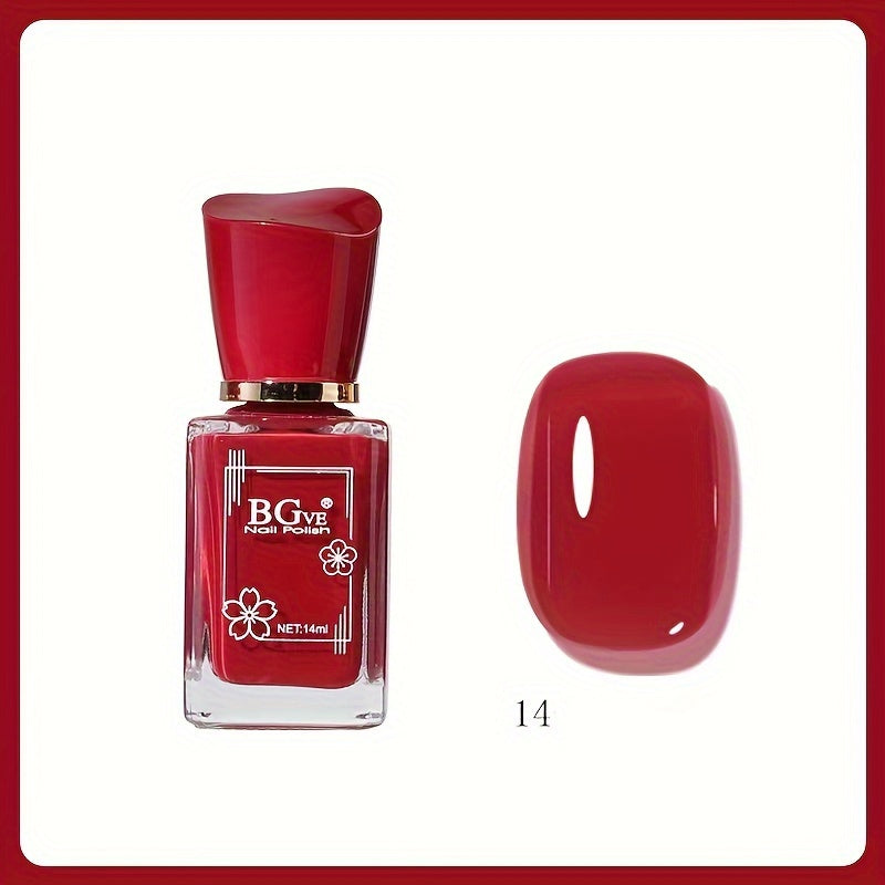 Women 14ML Quick Dry Nail Polish Non-Peelable One Step Bright Color