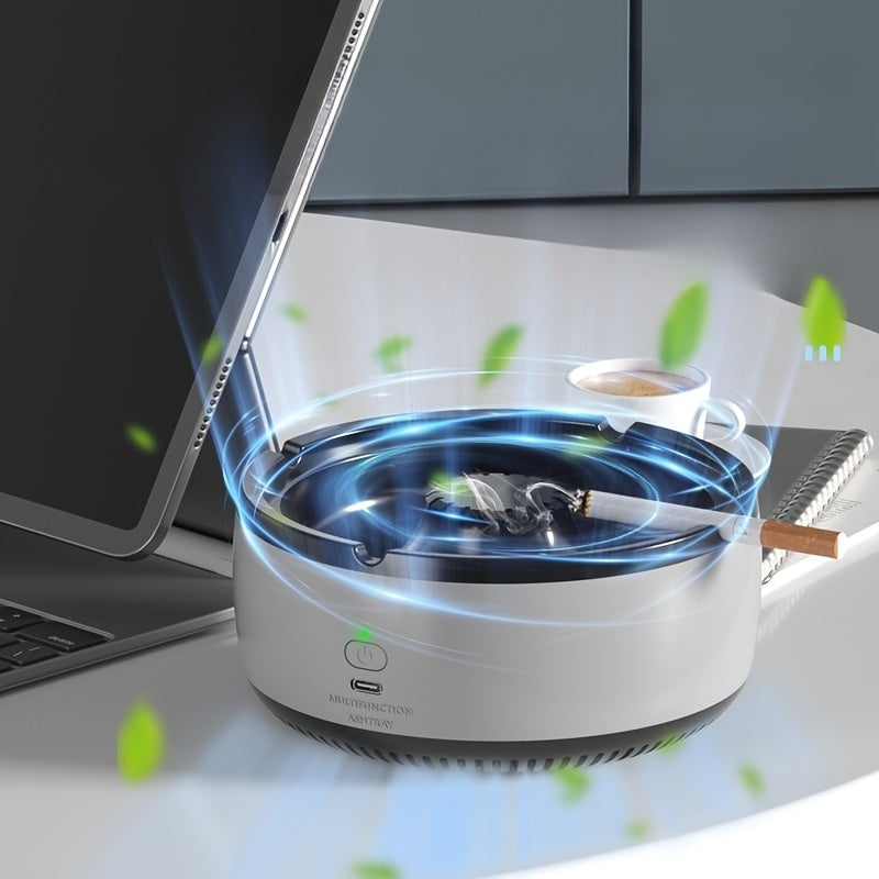 USB Rechargeable Air Purifier with Negative Ion Technology for Smoke Dust Removal White