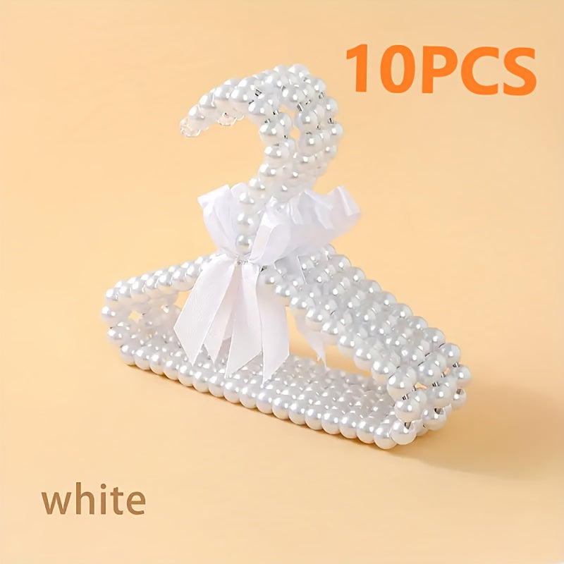 Set of 3 5 or 10 Mini Small Plastic Hangers with Bow Design for Clothes Storage Organizer