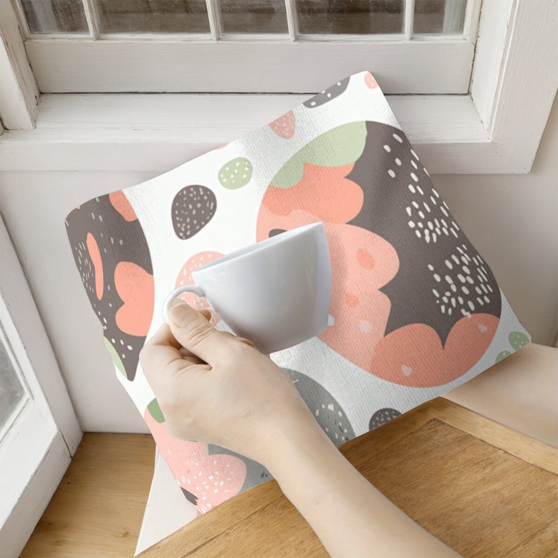 Набор из 2 кухонных полотенец и салфеток для уборки с узором пасхальных яиц