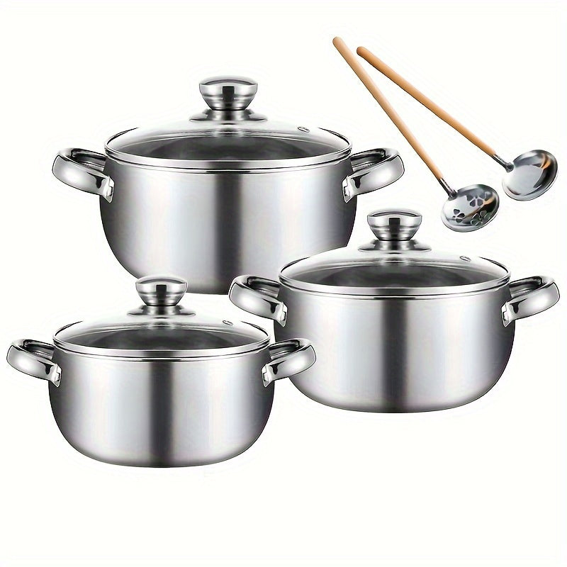 8-Piece Cookware Set with Pots, Lids, Utensils, Dishwasher Safe, Oven Safe