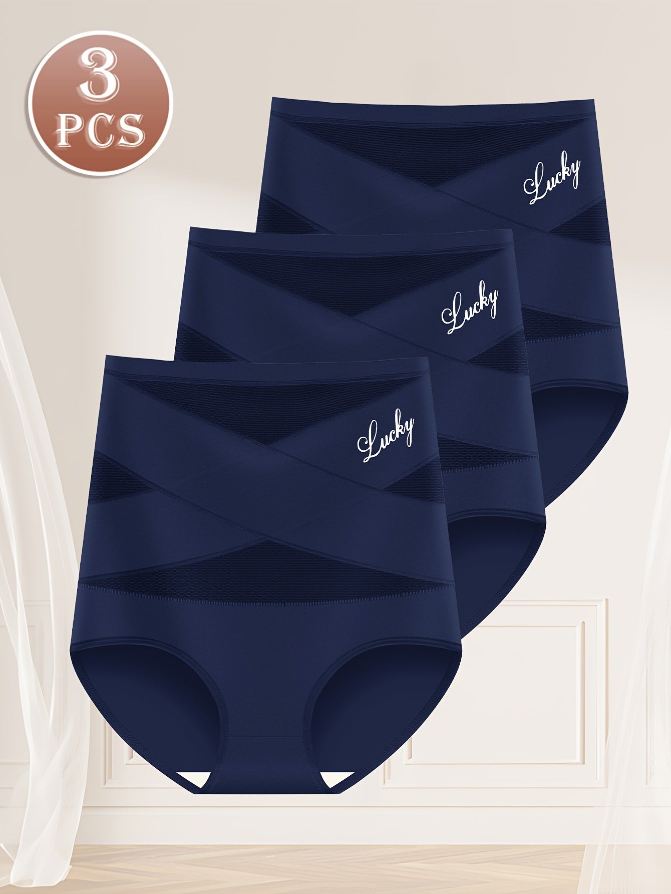 Yuqori beldagi qorin nazorati uchun ichki kiyimlar, nafas oladigan to'r, butunlay tikilgan uchburchak shakl beruvchi kiyim, ko'taruvchi xususiyat bilan (3 dona).