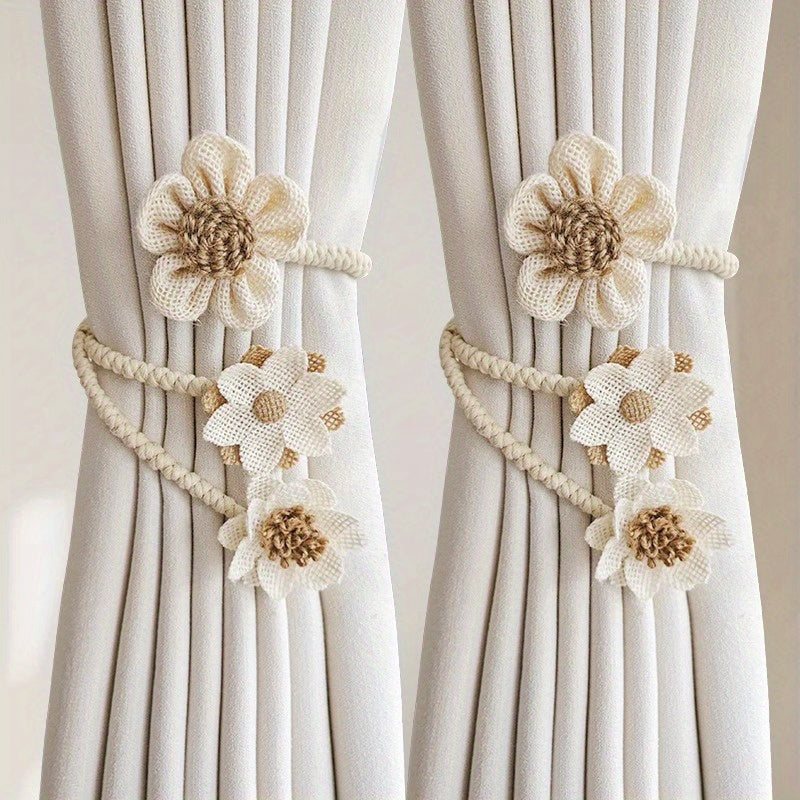 Комплект из 2 шнурков для штор из конопляной верёвки для спальни и гостиной, легко устанавливается, стильный домашний декор