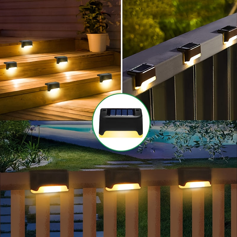 Pack de 8 luces solares para exteriores para escaleras, cercas, patios, jardines y caminos, impermeables