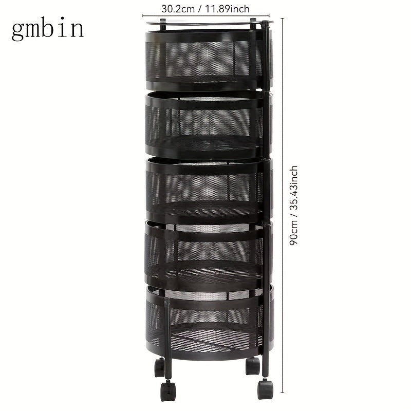 Multi-Tier Metal Storage Rack for Fruits Vegetables Kitchen Living Room Organizer