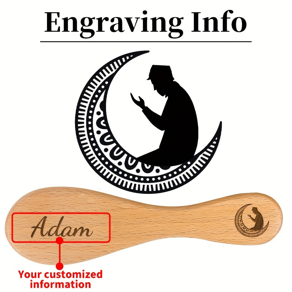 Очаровательная гравированная расческа для волос с персонализированным деревянным дизайном в виде мультфильма, изготовленная с вашим именем. Уникальный и продуманный вариант подарка на День матери или День отца.