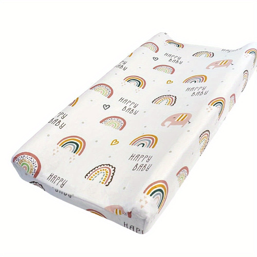 Baby Fitted Sheet with Plush Printed Design for Crib and Diaper Changing Pad