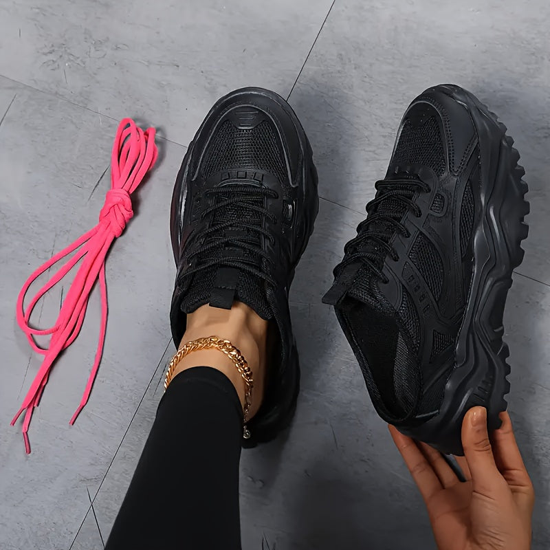 Women's Large Size Dad Sneakers Thick Sole Breathable Mesh Casual Shoes 35-42