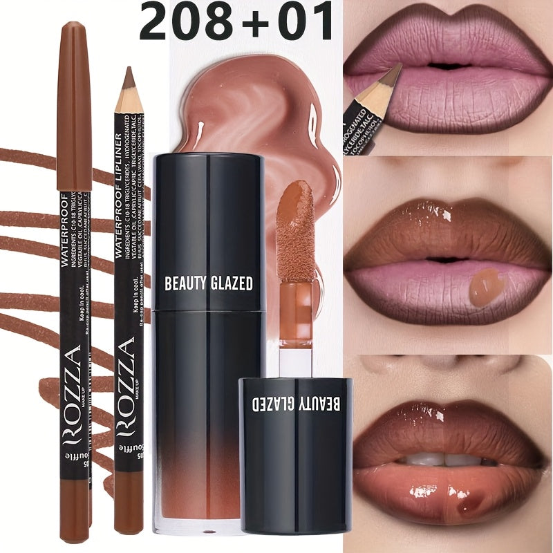 Набор для губ: карандаш для губ и бальзам-масло, длительное увлажнение, универсальный макияж