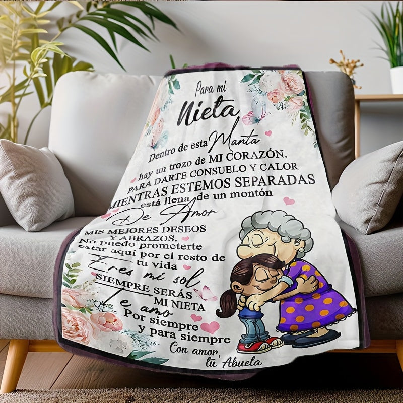 Spanish Message Plush Blanket for Son All-Season Hypoallergenic Flannel Throw Warm Gift