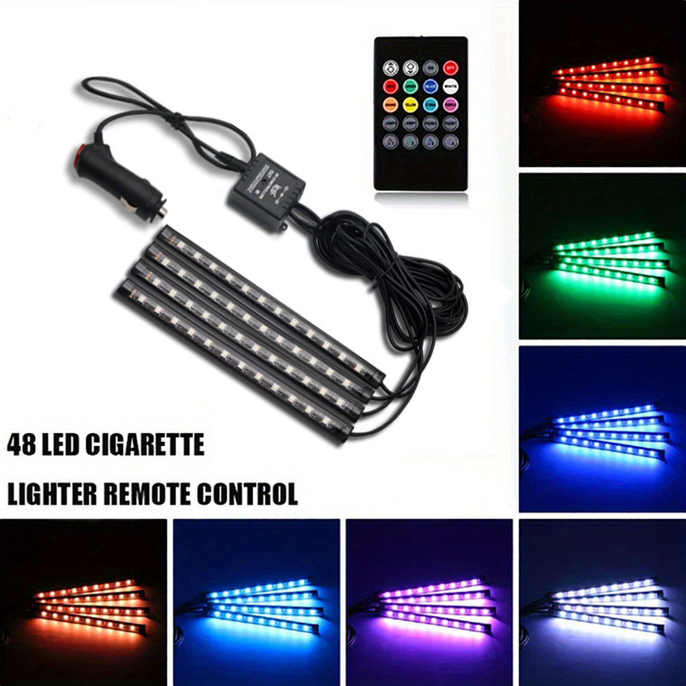 Car Interior Ambient Lights Multi-Color Voice-Activated Music-Responsive Strip