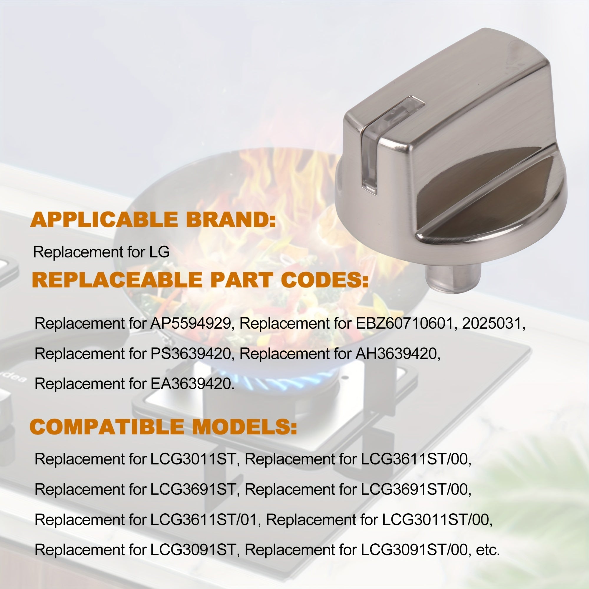 Reemplazo de perilla de gas para estufa de plástico duradero, fácil de instalar, control de quemador compatible