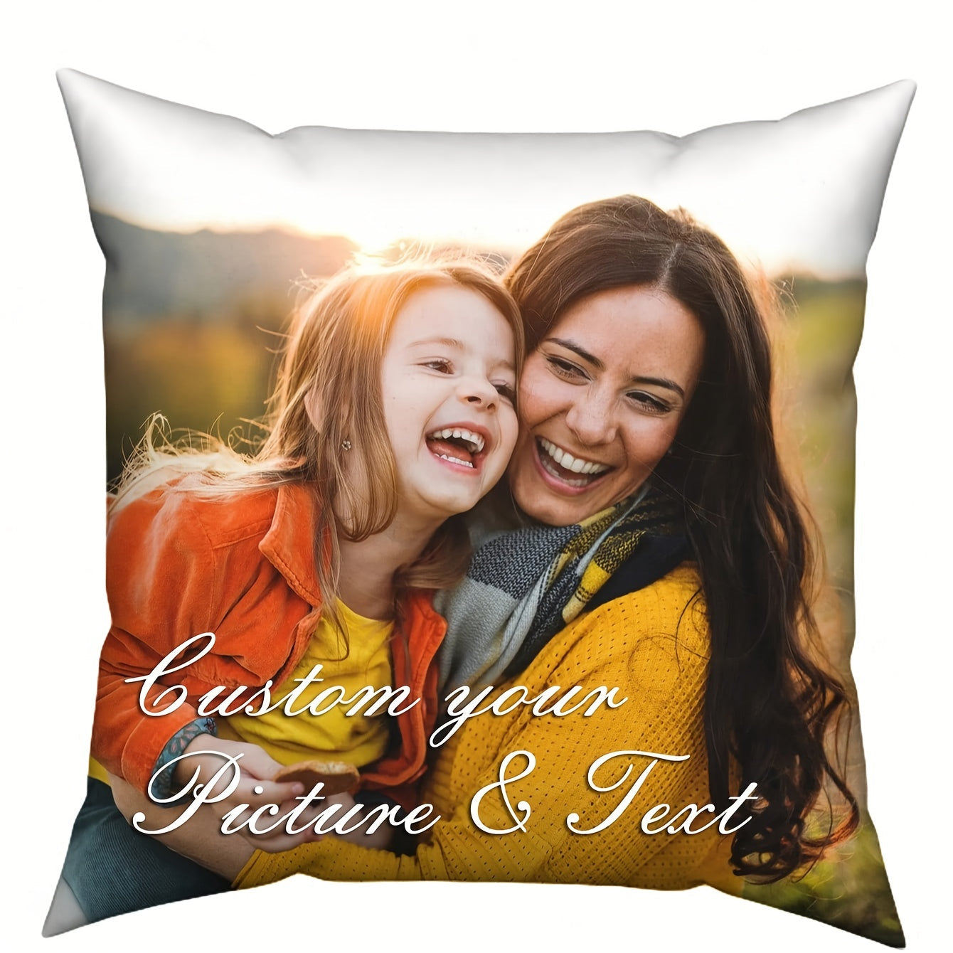 Create Your Own Square Pillow Cover Soft Polyester Personalized Home Decor Gift