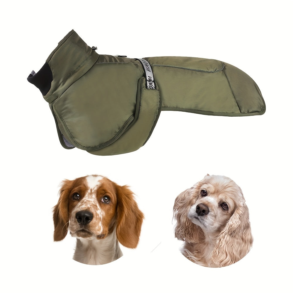 Waterproof Windproof Dog Jacket with Fleece Lining for Small to Large Breeds