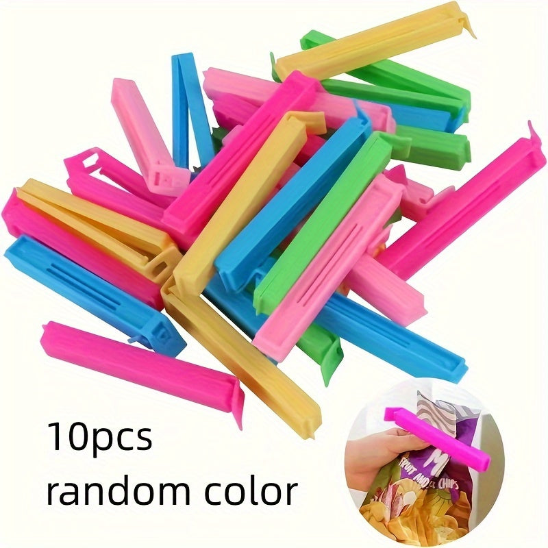 Set of 10 Reusable Plastic Food Sealing Clips for Kitchen Storage
