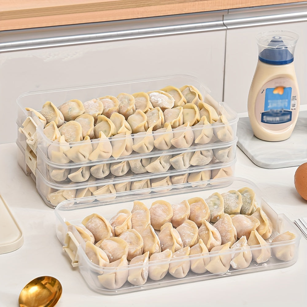 Plastic Food Storage Box for Dumplings Pastry and Small Items, Portable and Reusable