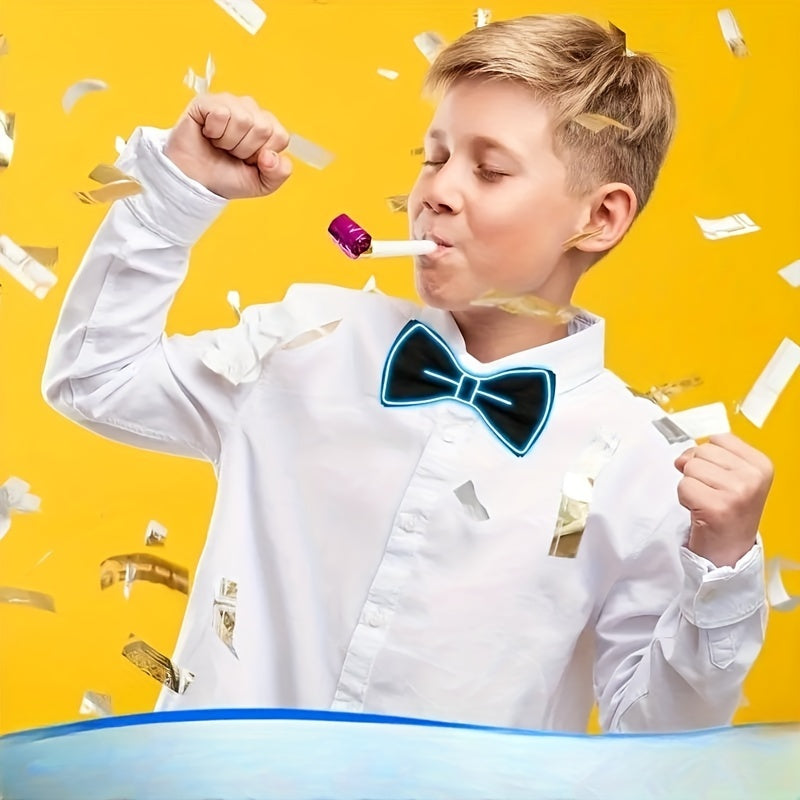 Halloween Glowing LED Neon Bow Tie for Parties Festivals and Celebrations