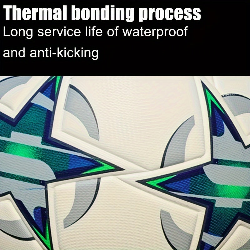 Adult Size 5 Faux Leather Soccer Ball Seamless Hot-Pressed Wear-Resistant Non-Slip