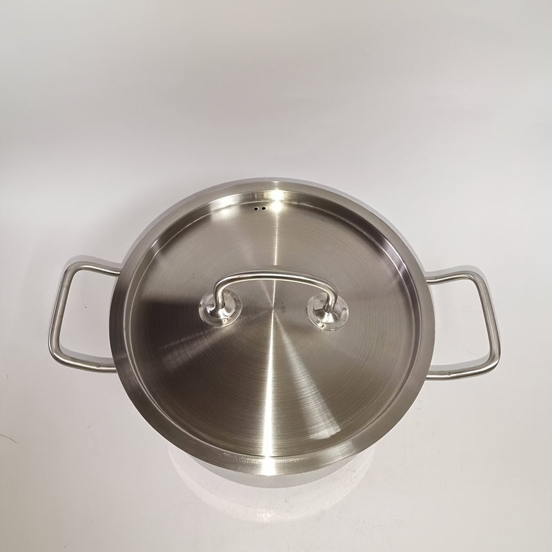 Stainless Steel Soup Pot with Lid, Durable, Easy to Clean, 4 Quart