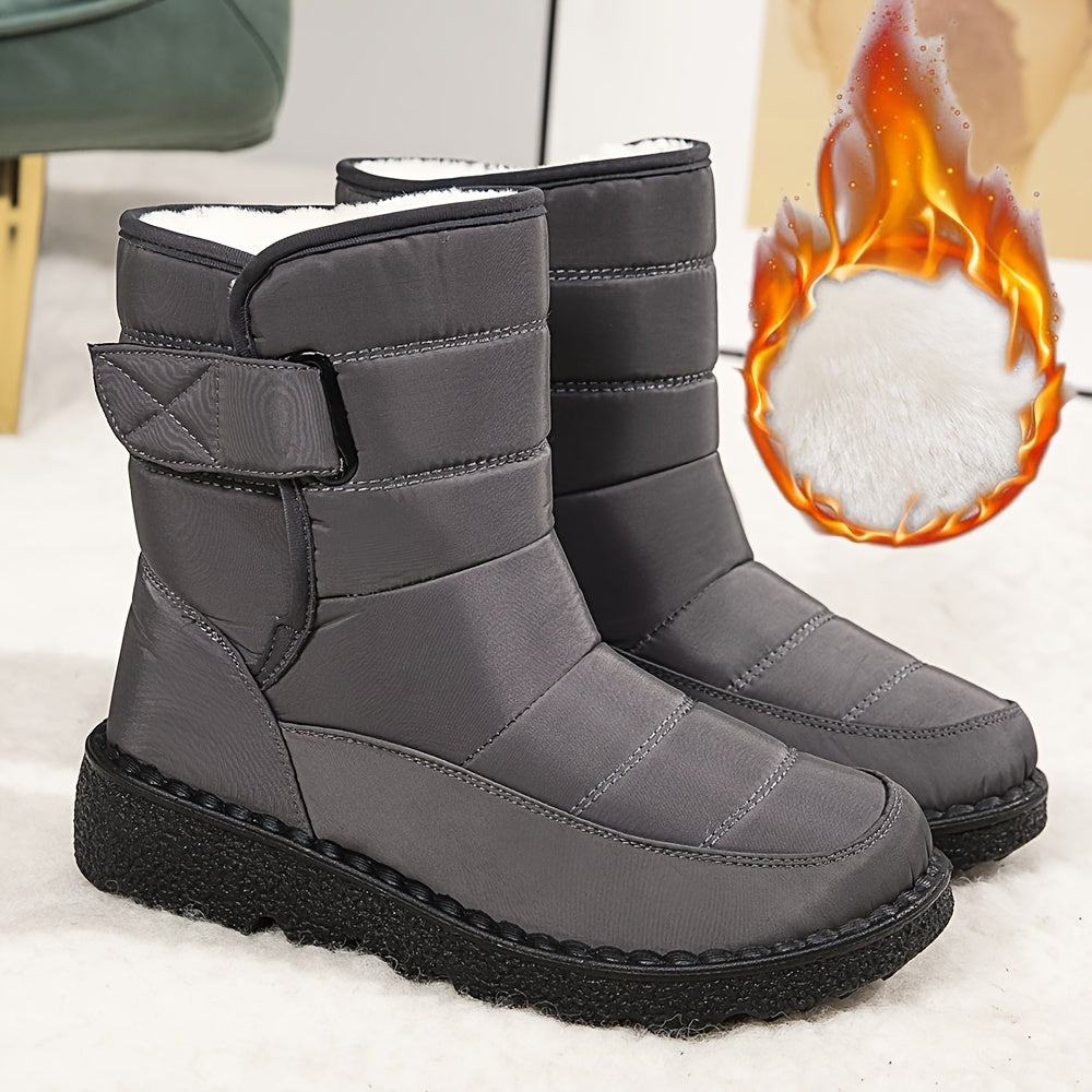 Women's Winter Snow Boots Faux Fur Lined Black Casual Waterproof