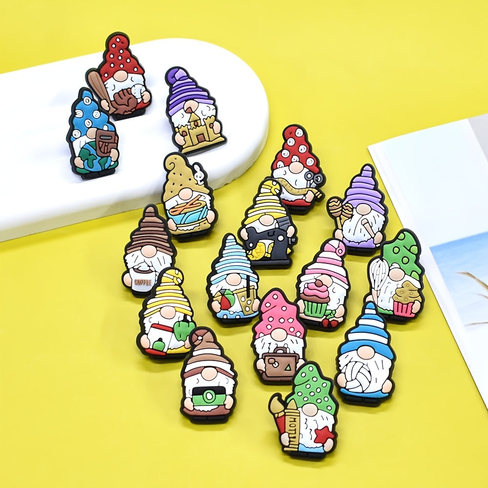 Set of 25 Colorful Enamel Pins with Cake, Camera, Apple, Football, Volleyball, and Gnome Designs for Bags and Accessories