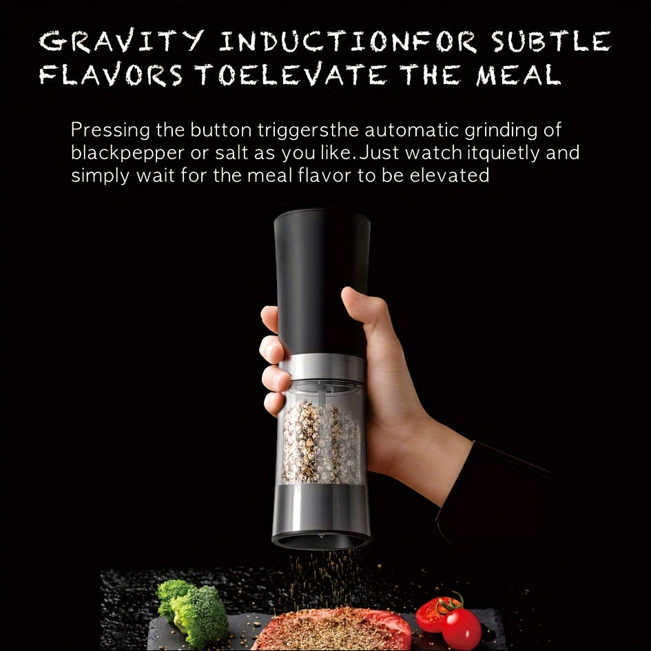 HUAMIDARY Elektr salt va murch maydalagich to'plami - sozlanadigan qattiqlik, USB bilan qayta zaryadlanadigan zanglamaydigan po'latdan yasalgan tegirmon