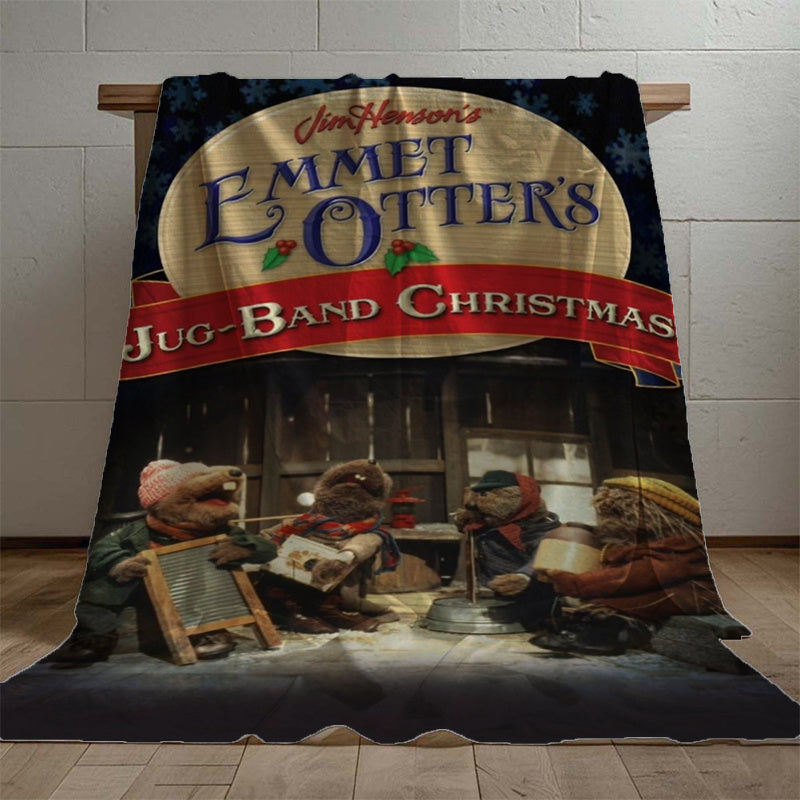 Cozy Christmas Flannel Fleece Blanket with Muppet Bug Band Digital Print for All Seasons