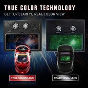 Auto Darkening Welding Helmet for Men with Top Optical Clarity Wide Shade 9-13 Solar Powered for MIG TIG ARC Welding and Grinding