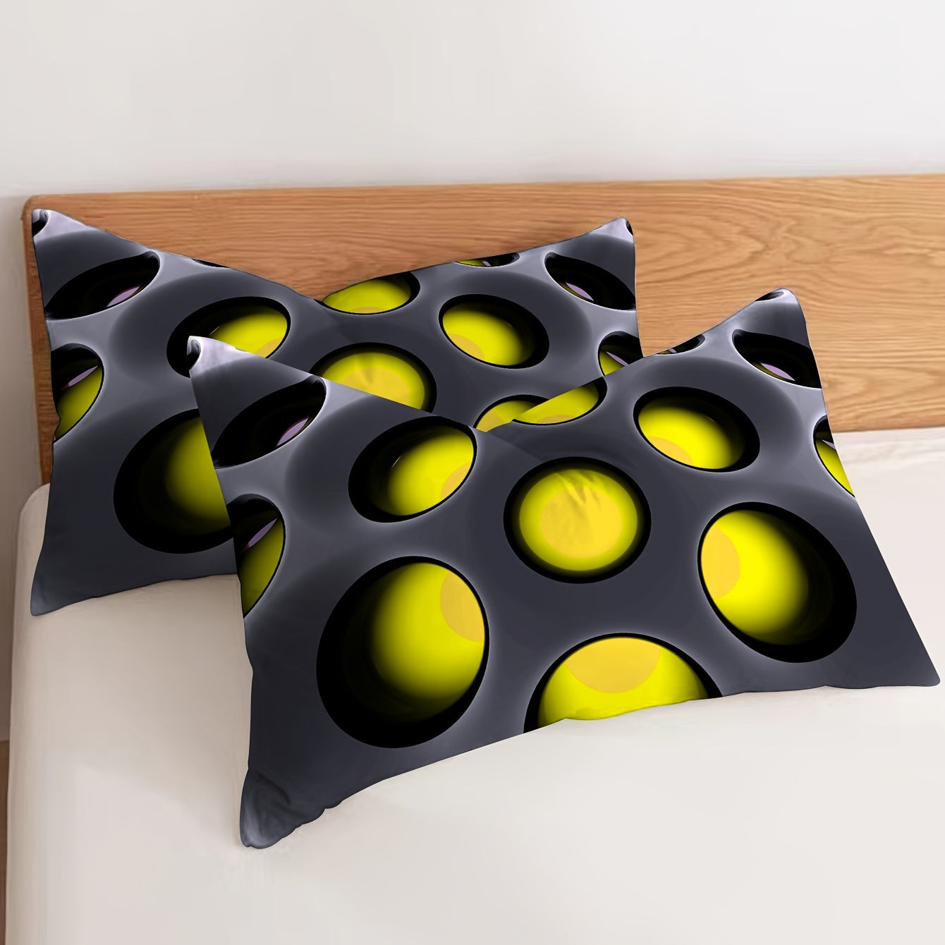 2 piezas de fundas de almohada circulares con estampado cepillado de poliéster, fundas decorativas para cojines