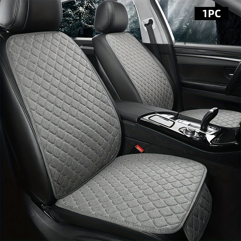 Universal Linen Car Seat Cover Set with Backrest for Driver and Passenger