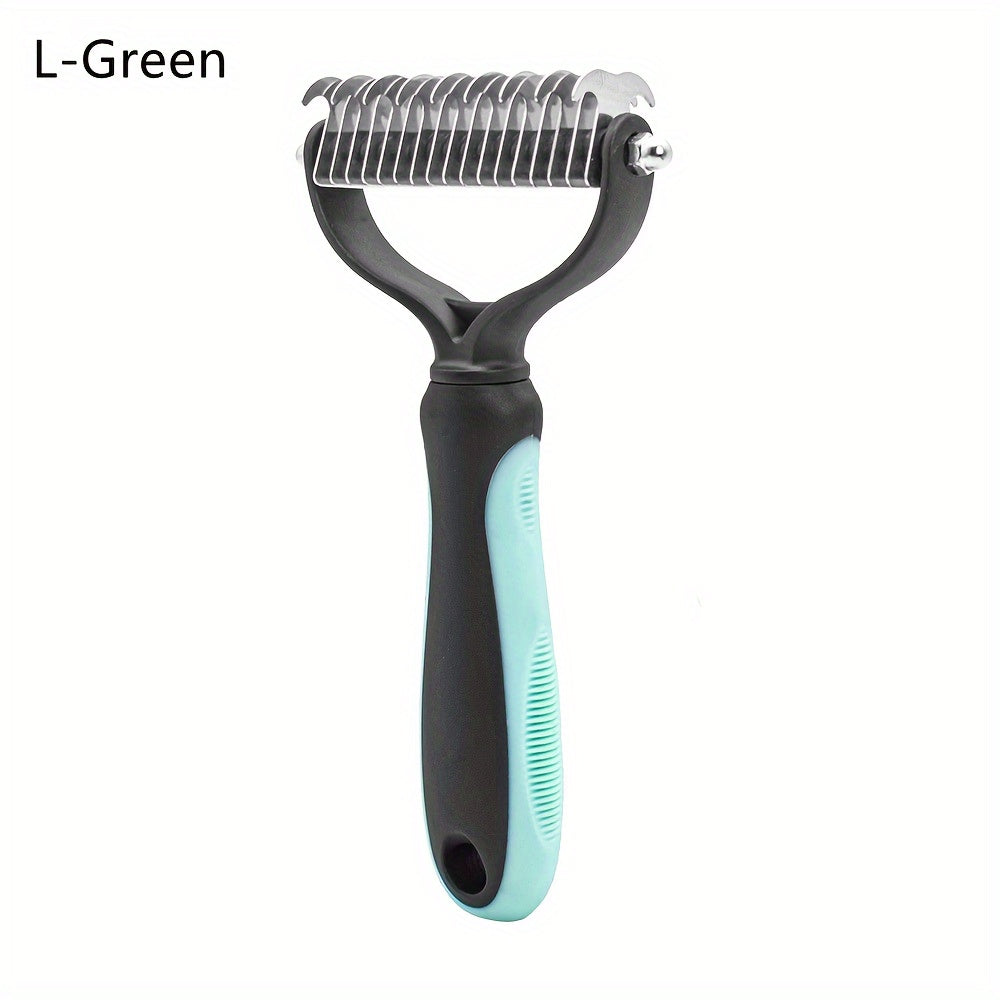 Dual-Sided Dog Grooming Brush Stainless Steel Knots Undercoat Remover