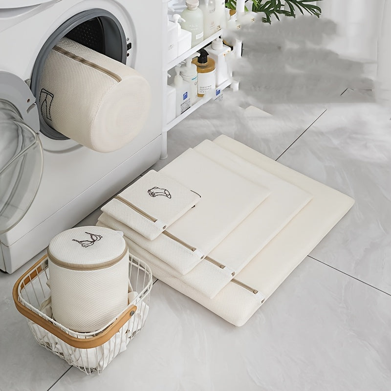 Juego de 6 bolsas de lavandería de lujo para delicados, protección de doble capa, cierre con cremallera, poliéster duradero