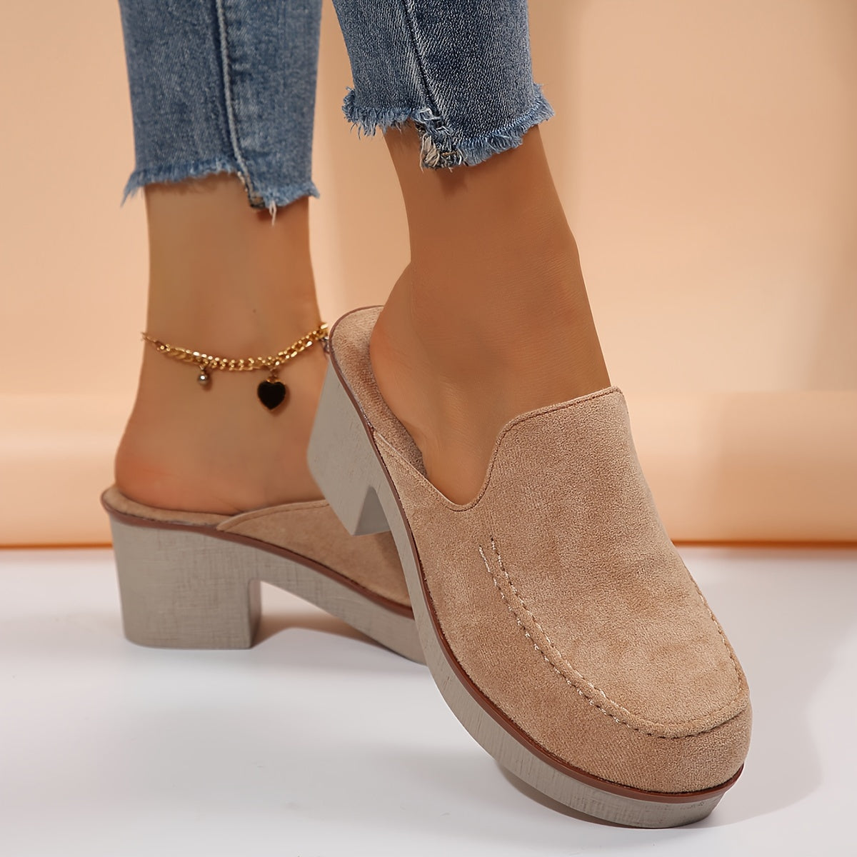 Women's Slip-On Loafers Breathable Fabric Solid Color Casual Shoes