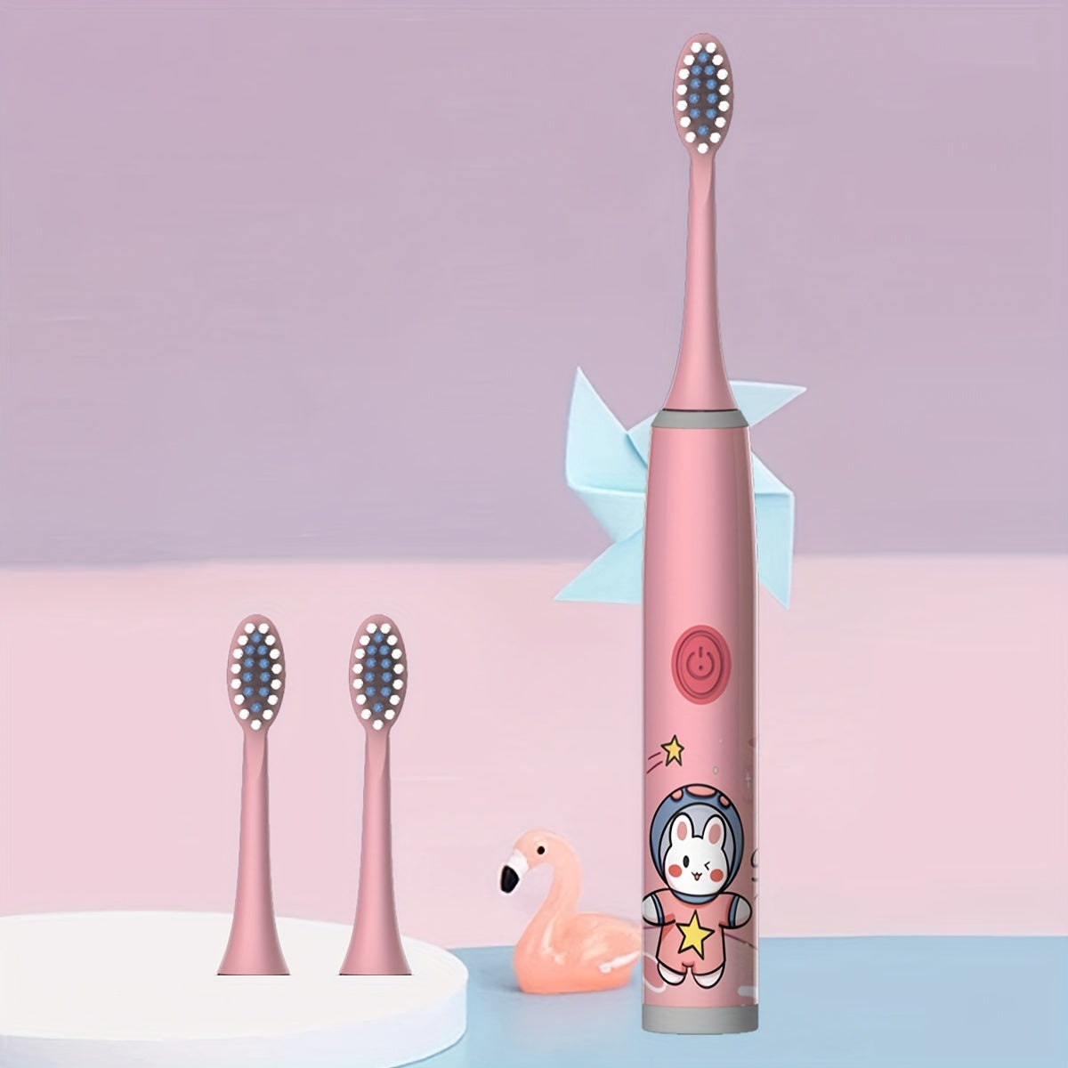Children's Electric Toothbrush Set with Replaceable Brush Heads for Kids Age 3+