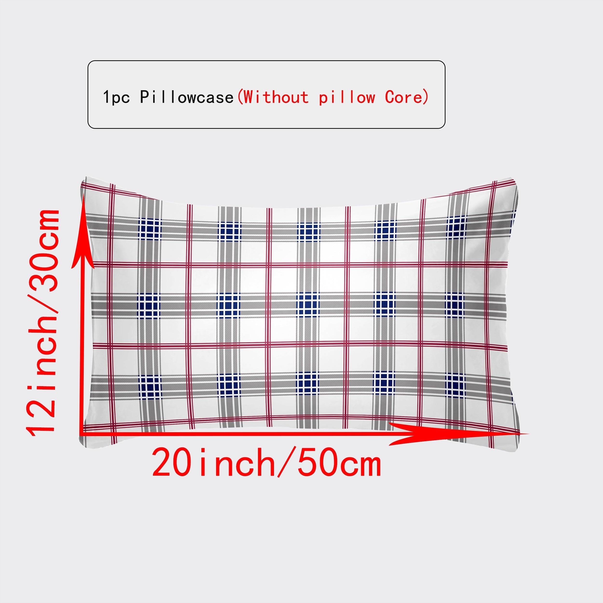 Luxurious Envelope Pillowcase Various Sizes White Gray Plaid Red Green Botanicals Leopard Geometric
